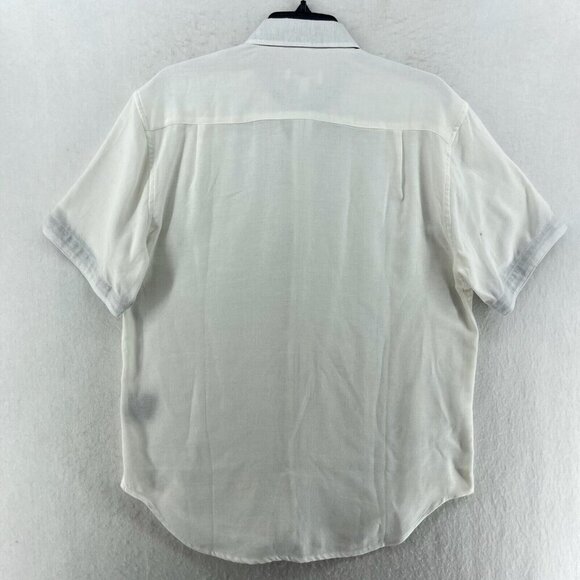 Fundamental Coast Los Angeles Shirt Mens M White Button Up Short Sleeves Woven - Picture 2 of 13
